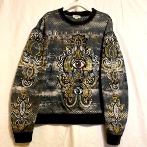Women’s Kenzo Size Small Gray, Brown, Black, Gold Sweatshirt